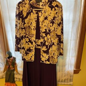 Jessica Howard Purple and Cream Floral Dress